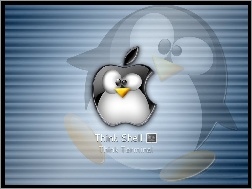 Linux, jabłko, pingwin, grafika